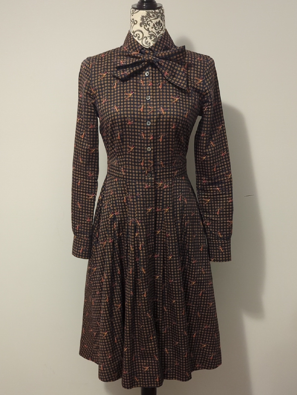 Brooks Brothers Navy Long-Sleeve Dress